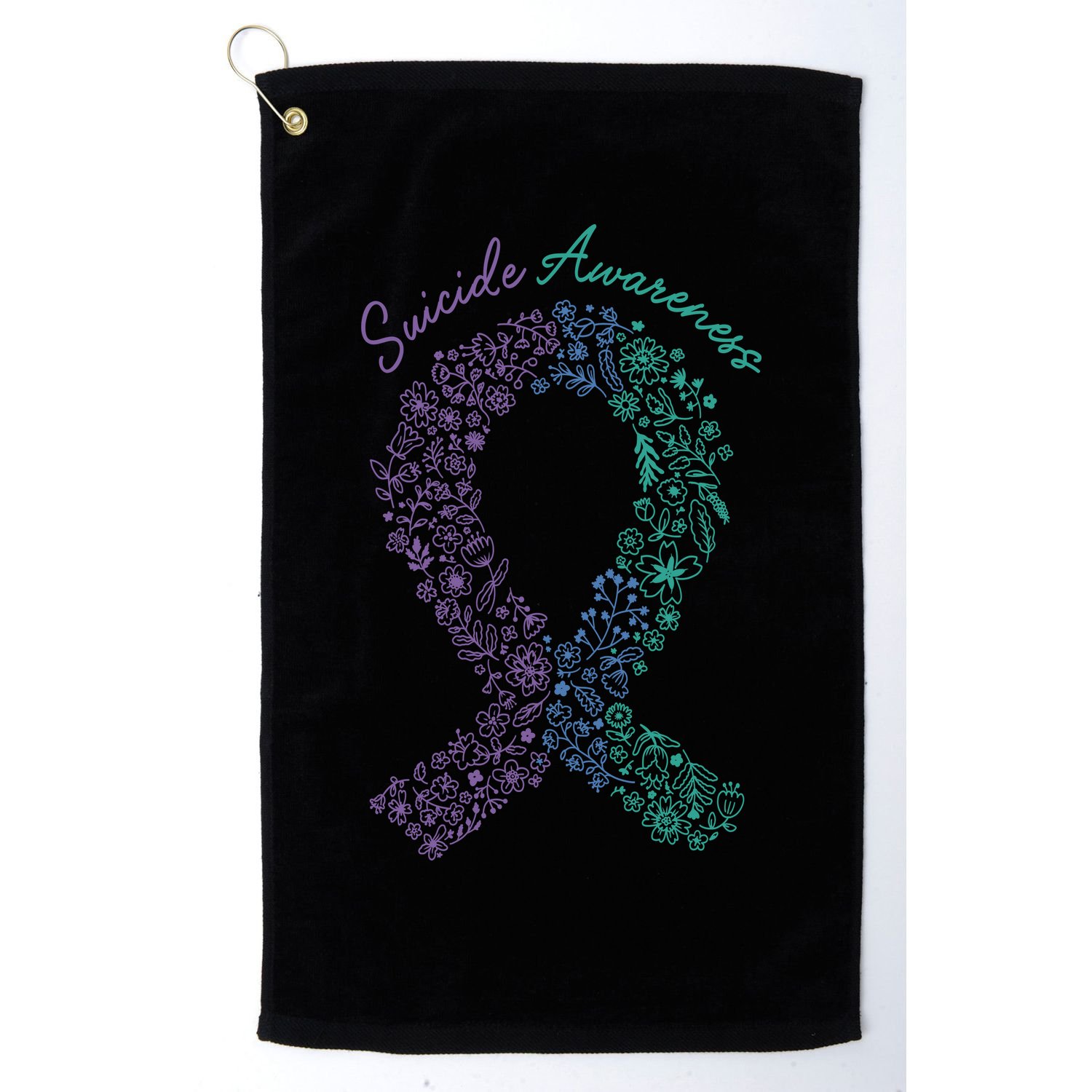 Purple Ribbon Suicide Prevention Awareness Golf Towel