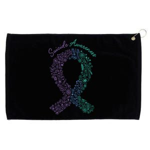 Purple Ribbon Suicide Prevention Awareness Grommeted Golf Towel