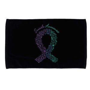 Purple Ribbon Suicide Prevention Awareness Microfiber Hand Towel