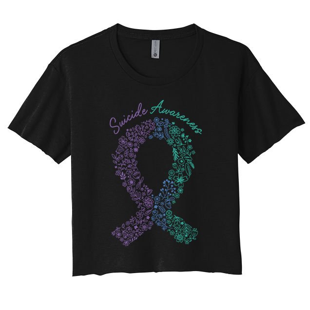 Purple Ribbon Suicide Prevention Awareness Crop Top