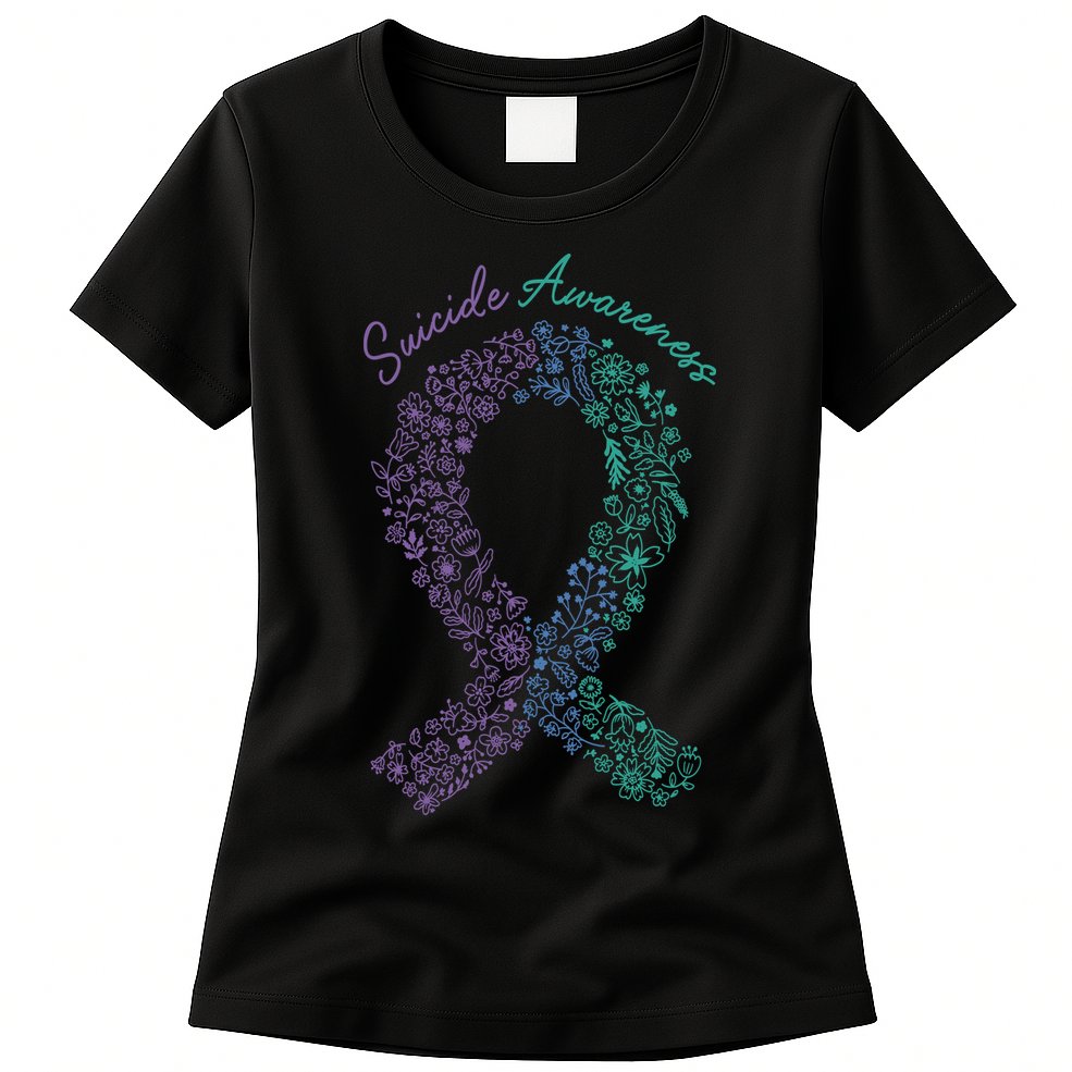 Purple Ribbon Suicide Prevention Awareness Womens T-Shirt