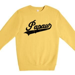 Papaw Retro Style Funny Father’S Day Gift For Dad Grandpa Meaningful Gift Premium Crewneck Sweatshirt