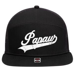 Papaw Retro Style Funny Father’S Day Gift For Dad Grandpa Meaningful Gift 7 Panel Mesh Trucker Snapback Hat