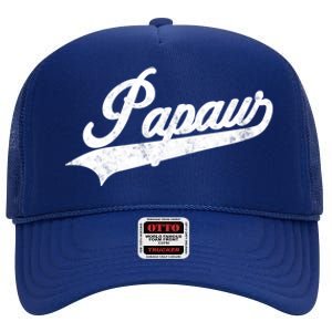 Papaw Retro Style Funny Father’S Day Gift For Dad Grandpa Meaningful Gift High Crown Mesh Back Trucker Hat