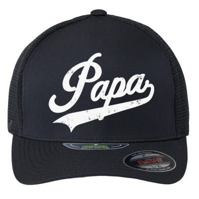 Papa Retro Style Father’s day gift for Funny Papa Grandpa Flexfit Unipanel Trucker Cap