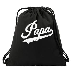 Papa Retro Style Father’s day gift for Funny Papa Grandpa Drawstring Bag