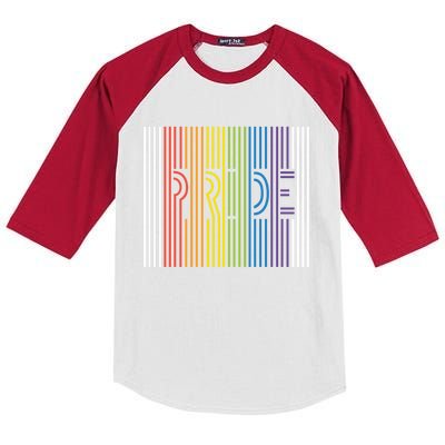 Pride Rainbow Stripes Funny Gift Kids Colorblock Raglan Jersey