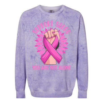 Pink Ribbon Strong Support Squad Breast Cancer Gifts Colorblast Crewneck Sweatshirt