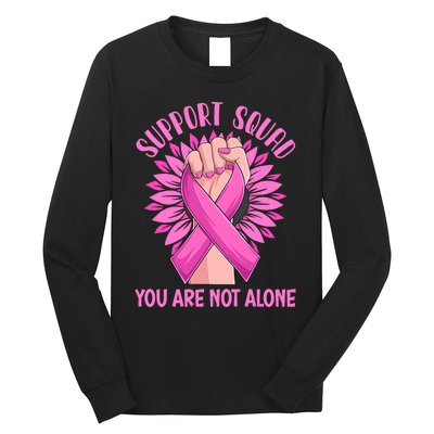 Pink Ribbon Strong Support Squad Breast Cancer Gifts Long Sleeve Shirt