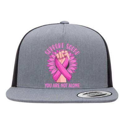 Pink Ribbon Strong Support Squad Breast Cancer Gifts Flat Bill Trucker Hat