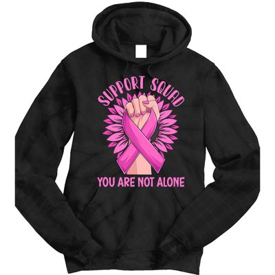 Pink Ribbon Strong Support Squad Breast Cancer Gifts Tie Dye Hoodie