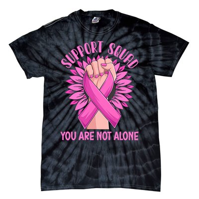 Pink Ribbon Strong Support Squad Breast Cancer Gifts Tie-Dye T-Shirt