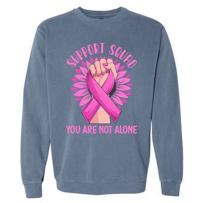 Pink Ribbon Strong Support Squad Breast Cancer Gifts Garment-Dyed Sweatshirt