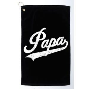 Papa Retro Style Father’S Day Gift For Funny Papa Grandpa Gift Platinum Collection Golf Towel