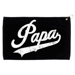 Papa Retro Style Father’S Day Gift For Funny Papa Grandpa Gift Grommeted Golf Towel