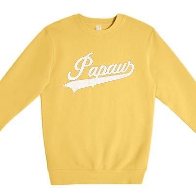 Papaw Retro Style Funny Father’S Day Gift For Dad Grandpa Gift Premium Crewneck Sweatshirt