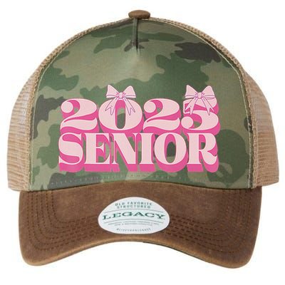 Pink Retro Senior 2025 Coquette Bow Graduation Class Of 2025 Legacy Tie Dye Trucker Hat