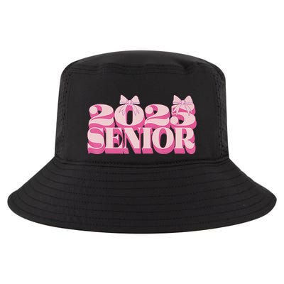 Pink Retro Senior 2025 Coquette Bow Graduation Class Of 2025 Cool Comfort Performance Bucket Hat