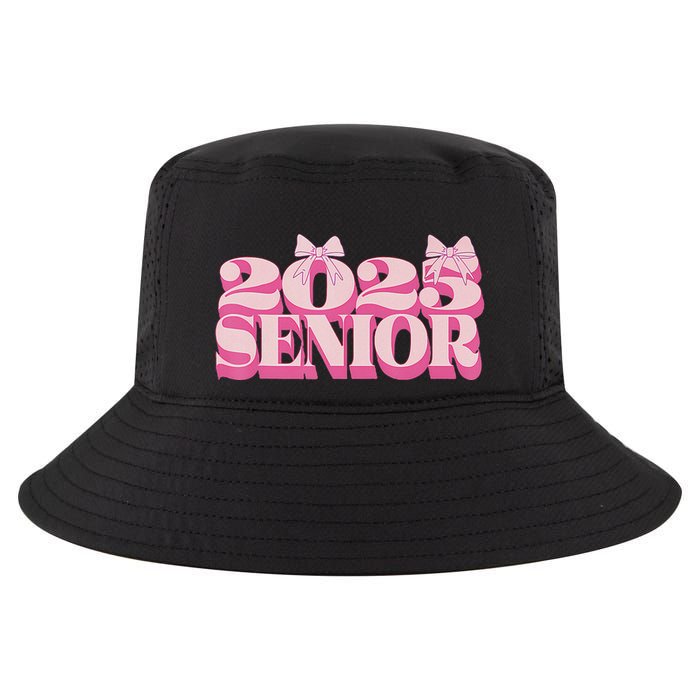 Pink Retro Senior 2025 Coquette Bow Graduation Class Of 2025 Cool Comfort Performance Bucket Hat