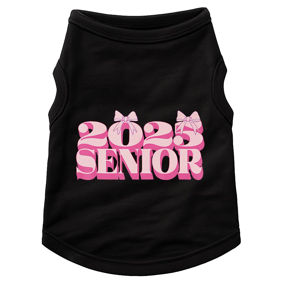 Pink Retro Senior 2025 Coquette Bow Graduation Class Of 2025 Doggie Tank