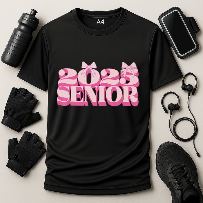 Pink Retro Senior 2025 Coquette Bow Graduation Class Of 2025 Cooling Performance Crew T-Shirt