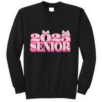 Pink Retro Senior 2025 Coquette Bow Graduation Class Of 2025 Sweatshirt