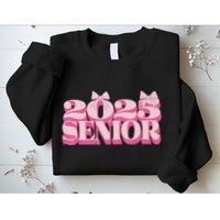 Pink Retro Senior 2025 Coquette Bow Graduation Class Of 2025 Sweatshirt
