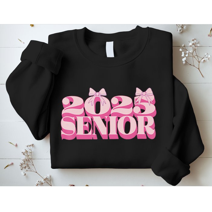 Pink Retro Senior 2025 Coquette Bow Graduation Class Of 2025 Sweatshirt