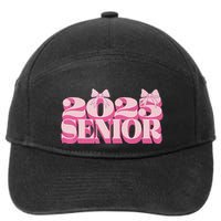 Pink Retro Senior 2025 Coquette Bow Graduation Class Of 2025 7-Panel Snapback Hat
