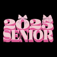 Pink Retro Senior 2025 Coquette Bow Graduation Class Of 2025 7-Panel Snapback Hat