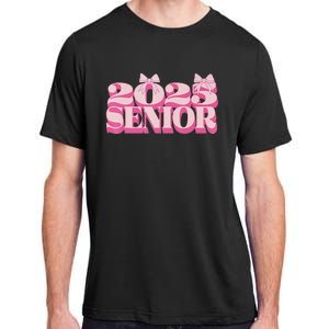 Pink Retro Senior 2025 Coquette Bow Graduation Class Of 2025 Adult ChromaSoft Performance T-Shirt