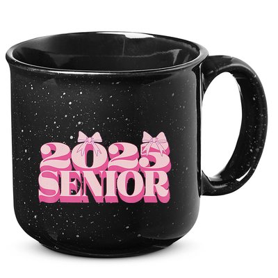 Pink Retro Senior 2025 Coquette Bow Graduation Class Of 2025 15oz Campfire Ceramic Mug