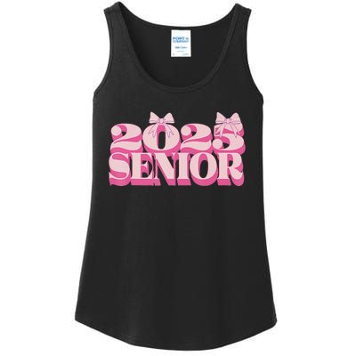 Pink Retro Senior 2025 Coquette Bow Graduation Class Of 2025 Ladies Essential Tank