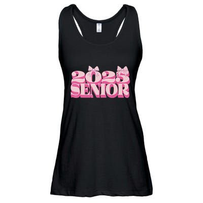 Pink Retro Senior 2025 Coquette Bow Graduation Class Of 2025 Ladies Essential Flowy Tank