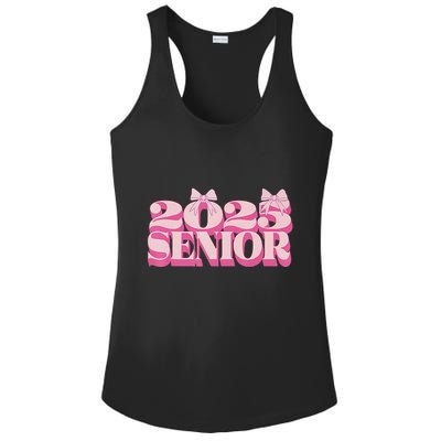 Pink Retro Senior 2025 Coquette Bow Graduation Class Of 2025 Ladies PosiCharge Competitor Racerback Tank