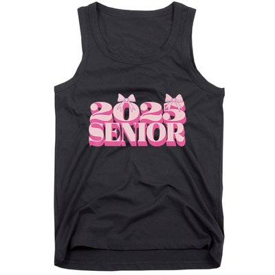 Pink Retro Senior 2025 Coquette Bow Graduation Class Of 2025 Tank Top