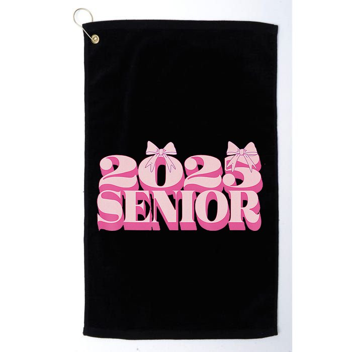Pink Retro Senior 2025 Coquette Bow Graduation Class Of 2025 Golf Towel