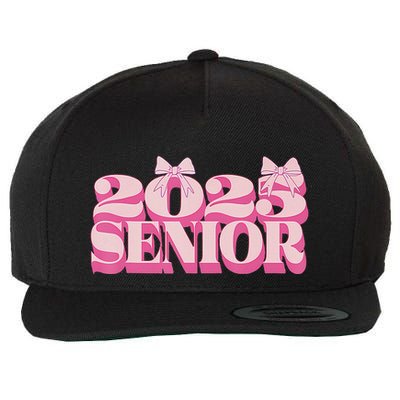 Pink Retro Senior 2025 Coquette Bow Graduation Class Of 2025 Wool Snapback Cap