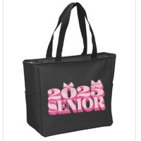 Pink Retro Senior 2025 Coquette Bow Graduation Class Of 2025 Zip Tote Bag