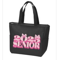 Pink Retro Senior 2025 Coquette Bow Graduation Class Of 2025 Zip Tote Bag