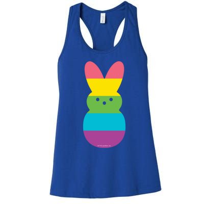 Peeps Rainbow Striped Bunny Peep Gift Women's Racerback Tank