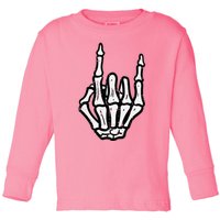 Punk Rock Skeleton Cool Rocker Halloween Toddler Long Sleeve Shirt