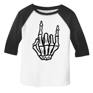 Punk Rock Skeleton Cool Rocker Halloween Toddler Fine Jersey T-Shirt