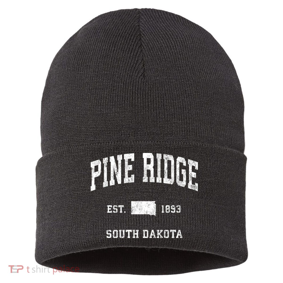 Pine Ridge South Dakota Sd Vintage Athletic Sports Sustainable Knit Beanie