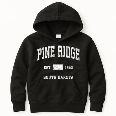 Pine Ridge South Dakota Sd Vintage Athletic Sports Kids Hoodie