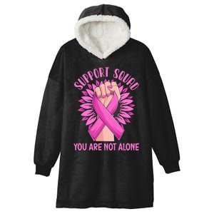 Pink Ribbon Strong Support Squad Breast Cancer Gifts Hooded Wearable Blanket