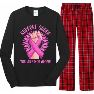 Pink Ribbon Strong Support Squad Breast Cancer Gifts Long Sleeve Pajama Set