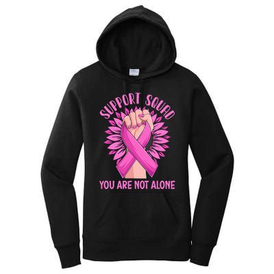 Pink Ribbon Strong Support Squad Breast Cancer Gifts Women's Pullover Hoodie