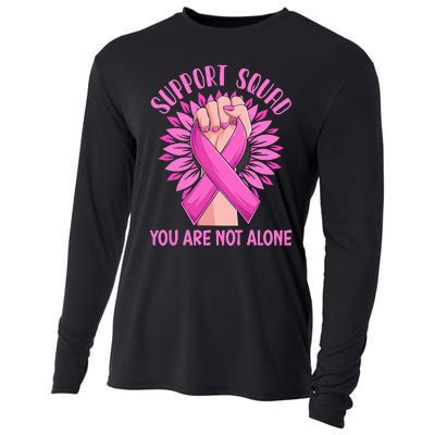 Pink Ribbon Strong Support Squad Breast Cancer Gifts Cooling Performance Long Sleeve Crew