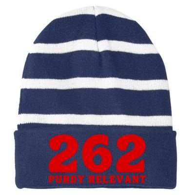 Purdy Relevant San Francisco Football Playoffs Striped Beanie with Solid Band